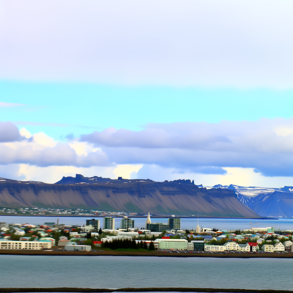 Islândia e sua cidade turística Reykjavik